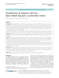 Classification of patients with low back-related leg pain: A systematic review
