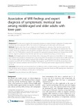 Association of MRI findings and expert diagnosis of symptomatic meniscal tear among middle-aged and older adults with knee pain