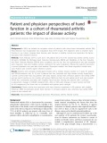 Patient and physician perspectives of hand function in a cohort of rheumatoid arthritis patients: The impact of disease activity