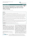 Pain pressure threshold of a muscle tender spot increases following local and non-local rolling massage