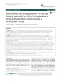 Agreements and disagreements in exercise therapy prescriptions after hip replacement among rehabilitation professionals: A multicenter survey