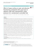 Effect of aqua-cycling on pain and physical functioning compared with usual care in patients with knee osteoarthritis: Study protocol of a randomised controlled trial