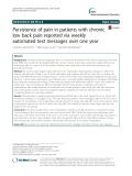 Persistence of pain in patients with chronic low back pain reported via weekly automated text messages over one year