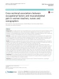 Cross-sectional associations between occupational factors and musculoskeletal pain in women teachers, nurses and sonographers