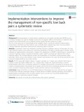 Implementation interventions to improve the management of non-specific low back pain: A systematic review