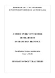 Summary of Doctoral thesis: A study on private sector development in Thanh Hoa province