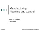 Lecture Manufacturing planning and control for supply chain management (6th Edition) – Chapter 5