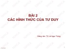 Bài giảng Logic học: Bài 2 - TS. Lê Ngọc Thông