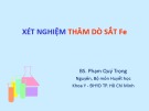 Bài giảng Xét nghiệm thăm dò sắt Fe - BS. Phạm Quý Trọng