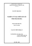 Luận án Tiến sĩ Địa lý: Nghiên cứu đặc điểm dân số tỉnh Thanh Hóa