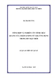 Luận án Tiến sĩ Vật lý: Tổng hợp và nghiên cứu tính chất quang của chấm lượng tử CdSe ứng dụng trong pin mặt trời