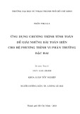 Khóa luận tốt nghiệp: Ứng dụng chương trình tính toán để giải những bài toán biên cho hệ phương trình vi phân thường bậc hai