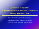 Lesson Abortion in adolescents at haiphong hospital of obstetrics & gynecology in three years (2014–2016)