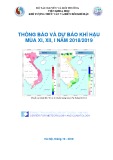 Thông báo và dự báo khí hậu mùa Xi, Xii, I năm 2018/2019