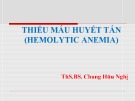 Bài giảng Thiếu máu huyết tán (Hemolytic anemia) – ThS.BS. Chung Hữu Nghị