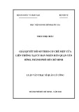 Tóm tắt Luận văn Thạc sĩ Quản lý công: Giải quyết hồ sơ theo cơ chế một cửa liên thông tại Ủy ban nhân dân quận Tân Bình, Thành phố Hồ Chí Minh