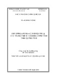 Tóm tắt Luận văn Thạc sĩ Quản lý công: Xây dựng đội ngũ cán bộ quản lý các Trung tâm Bồi dưỡng chính trị tỉnh Quảng Trị