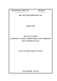 Luận văn Thạc sĩ Quản lý công: Quản lý Tài chính tại Trường Cao đẳng nghề Kỹ thuật Công nghệ Dung Quất, tỉnh Quảng Ngãi