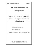 Tóm tắt Luận văn Thạc sĩ Quản lý công: Quản lý chi ngân sách nhà nước tại Quận 6 thành phố Hồ Chí Minh