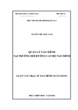 Luận văn Thạc sĩ Tài chính Ngân hàng: Quản lý tài chính tại Trường Bồi dưỡng cán bộ tài chính