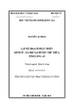 Tóm tắt Luận văn Thạc sĩ Quản lý công: Lập kế hoạch phát triển kinh tế - xã hội tại huyện Thủ Thừa, tỉnh Long An