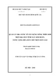 Tóm tắt Luận văn Thạc sĩ Quản lý công: Quản lý nhà nước về xây dựng nông thôn mới trên địa bàn tỉnh Xay Som Boun, nước Cộng hòa dân chủ nhân dân Lào