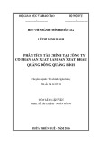 Tóm tắt Luận văn Thạc sĩ Tài chính Ngân hàng: Phân tích tài chính tại Công ty Cổ phần sản xuất lâm sản xuất khẩu Quảng Đông, Quảng Bình