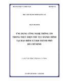 Luận văn Thạc sĩ Quản lý công: Ứng dụng công nghệ thông tin trong thực hiện thủ tục hành chính tại Bảo hiểm xã hội Thành phố Hồ Chí Minh