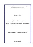 Luận văn Thạc sĩ Tài chính Ngân hàng: Quản lý tài chính tại Công ty Cổ phần Sản phẩm sinh thái