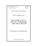 Luận văn Thạc sĩ Quản lý công: Hoạt động giám sát của Hội đồng nhân dân tỉnh Thừa Thiên Huế