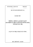 Luận văn Thạc sĩ Quản lý công: Phòng, chống lạm dụng quỹ Bảo hiểm xã hội tại huyện Hướng Hóa, tỉnh Quảng Trị