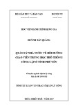 Tóm tắt Luận văn Thạc sĩ Quản lý công: Quản lý Nhà nước về bồi dưỡng giáo viên trung học phổ thông công lập ở tỉnh Phú Yên