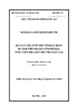 Tóm tắt Luận văn Thạc sĩ Quản lý công: Quản lý nhà nước đối với hoạt động du dịch trên địa bàn tỉnh Bò Kẹo, nước Cộng hòa Dân chủ Nhân dân Lào