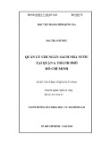 Luận văn Thạc sĩ Quản lý công: Quản lý chi ngân sách nhà nước tại Quận 6 thành phố Hồ Chí Minh