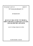 Luận văn Thạc sĩ Quản lý công: Quản lý nhà nước về thi đua, khen thưởng tại huyện Cần Giờ, thành phố Hồ Chí Minh