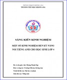 Sáng kiến kinh nghiệm Tiểu học: Một số kinh nghiệm rèn kỹ năng nói tiếng Anh cho học sinh lớp 4