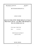 Tóm tắt Luận văn Thạc sĩ Quản lý công: Quản lý nhà nước về hộ tịch của Ủy ban nhân dân cấp xã -từ thực tiễn huyện Si Ma Cai, tỉnh Lào Cai