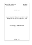 Luận văn Thạc sĩ Quản lý công: Quản lý Nhà nước về bảo vệ môi trường trên địa bàn huyện Nga Sơn, tỉnh Thanh Hóa