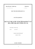 Tóm tắt Luận văn Thạc sĩ Quản lý công: Quản lý nhà nước về di tích lịch sử văn hóa trên địa bàn tỉnh Lào Cai