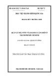 Tóm tắt Luận văn Thạc sĩ Quản lý công: Quản lý nhà nước về logicstics cảng biển ở Thành phố Hồ Chí Minh