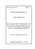 Luận văn Thạc sĩ Quản lý công: Quản lý nhà nước về Hộ tịch của Ủy ban nhân dân Phường trên địa bàn Quận 11 Thành phố Hồ Chí Minh, giai đoạn năm 2015 đến nay