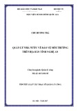 Tóm tắt Luận văn Thạc sĩ Quản lý công: Quản lý nhà nước về bảo vệ môi trường trên địa bàn tỉnh Nghệ An