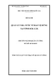 Tóm tắt Luận văn Thạc sĩ Quản lý công: Quản lý Nhà nước về bảo vệ rừng tại tỉnh Đắk Lắk