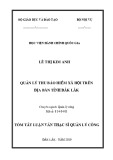 Tóm tắt Luận văn Thạc sĩ Quản lý công: Quản lý thu Bảo hiểm xã hội bắt buộc trên địa bàn tỉnh Đắk Lắk