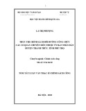 Tóm tắt Luận văn Thạc sĩ Chính sách công: Thực thi chính sách bồi dưỡng công chức các cơ quan chuyên môn thuộc ủy ban nhân dân huyện Thanh thủy, tỉnh Phú Thọ