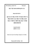 Tóm tắt Luận văn Thạc sĩ Quản lý công: Quản lý Nhà nước về bảo tồn và phát huy văn hóa dân tộc S’tiêng trên địa bàn tỉnh Bình Phước