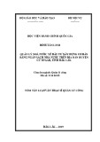 Tóm tắt Luận văn Thạc sĩ Quản lý công: Quản lý nhà nước về đầu tư xây dựng cơ bản bằng ngân sách nhà nước trên địa bàn huyện Cư M’gar, tỉnh Đắk Lắk