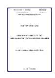 Luận văn Thạc sĩ Quản lý công: Công tác văn thư, lưu trữ trên địa bàn huyện Kim Bôi, tỉnh Hòa Bình