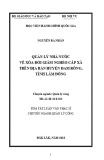 Tóm tắt Luận văn Thạc sĩ Quản lý công: Quản lý Nhà nước về xóa đói giảm nghèo cấp xã trên địa bàn huyện Đam Rông, tỉnh Lâm Đồng