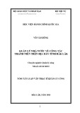 Tóm tắt Luận văn Thạc sĩ Quản lý công: Quản lý nhà nước về công tác thanh niên trên địa bàn tỉnh Đắk Lắk